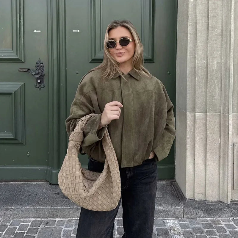 Women's Loose Vintage Bomber Jacket